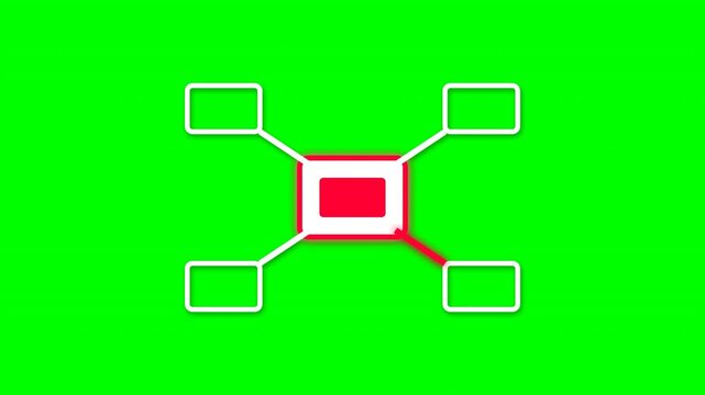 Data warehouse star schema diagram on green screen