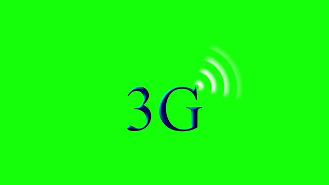 Dark blue 3G Text Revealed by Dynamic Light Rays on Green Background. Futuristic Mobile Network Animation, Wireless Internet Connectivity, Digital Communication and Telecom Concept 4k animation.