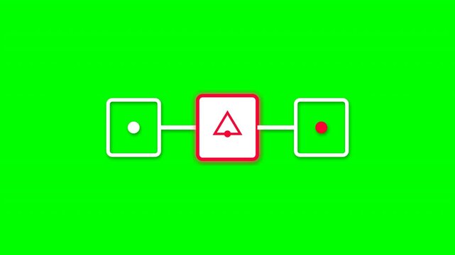 Blockchain consensus block visualization on green screen