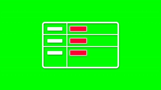 Data privacy anonymization icon with redacted fields on green screen
