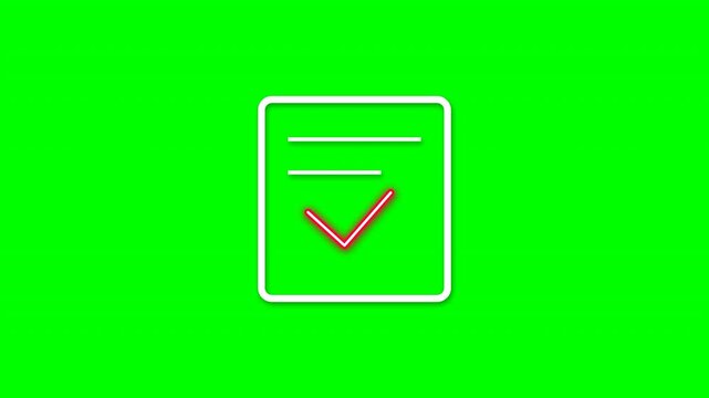 Digital smart contract execution icon on green screen