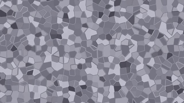 Abstract textured grayscale mosaic pattern transitions with dark horizontal band cinematic motion