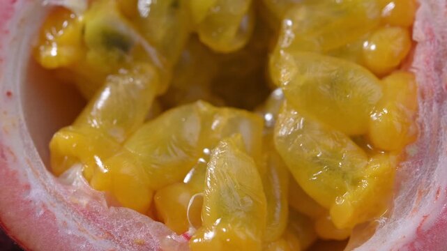 Close Up of Ripe Passion Fruit Cut in Half