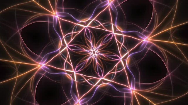 幾何学模様が織りなす神秘的な花の紋様