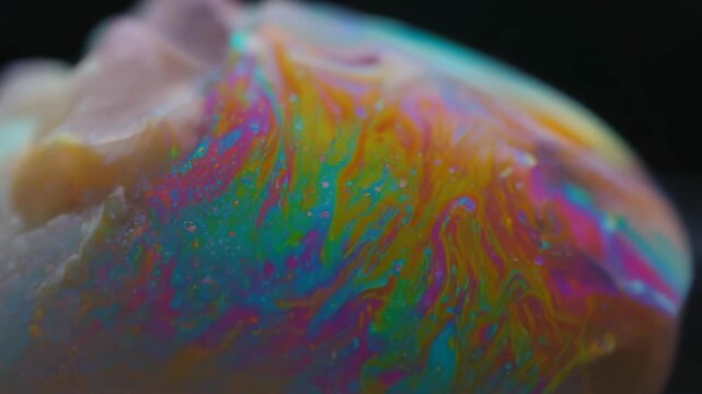 結晶が覗く虹色に輝くオパールの原石
