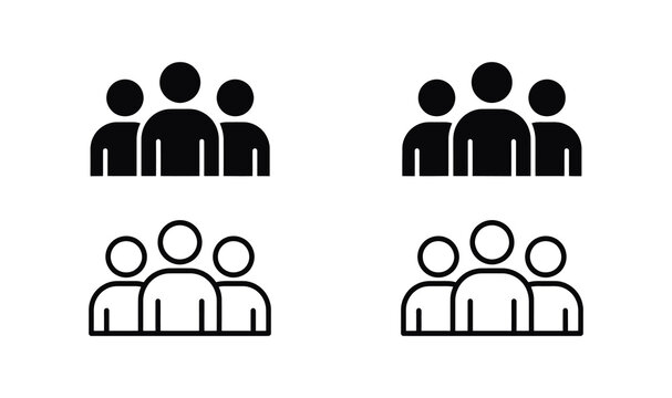 Group of people icon set. Containing team and community user icons. Vector illustration