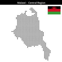 Obraz premium Map of Malawi region -Central-Region in medium size dots