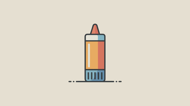 A clean and modern flat design vector icon illustrating a versatile adhesive dispenser bottle, ideal for office work, crafting projects, and stationery graphic design needs
