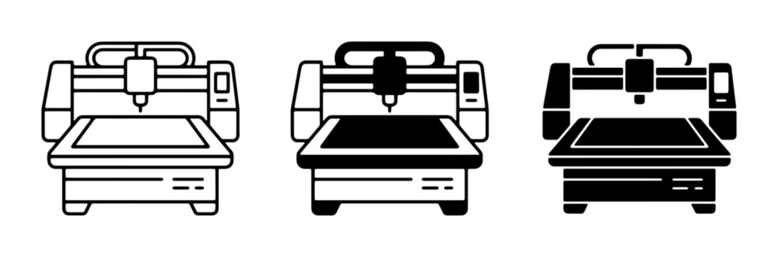 Cutting Plotter Icons, Vector Graphics Set: Craft Cutter Machine, Vinyl Plotter, Digital Cutting Tool, Industrial Design, Silhouette Machine, Precision Equipment, Graphic Design Asset