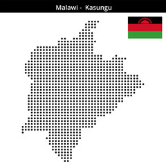 Obraz premium Map of Malawi region -Kasungu in medium size dots