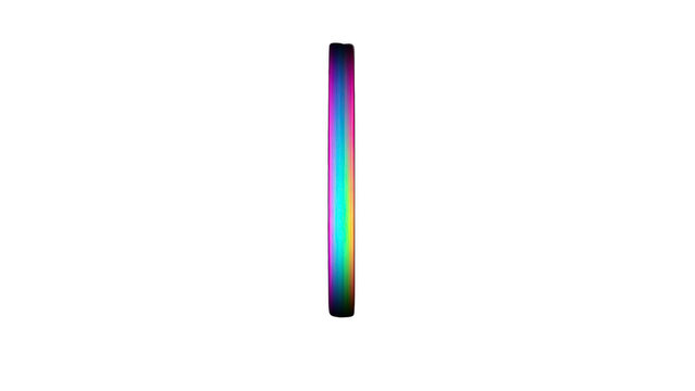 Abstract vertical neon light spectrum beam on black background