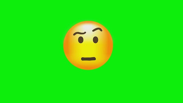 Angry yellow face emoji green screen chromakey background 2d animated cartoon animation scene element clip visual frame sequence theme scene element clip visual