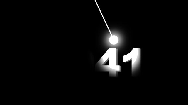 Timer animation with glowing pendulum and digital number reveal motion pendulum