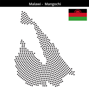 Map of Malawi region -Mangochi in concentric medium dots