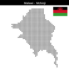 Fototapeta premium Map of Malawi region -Mchinji in medium size dots