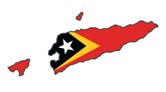 Map of east timor with national flag pattern, vector illustration of timorleste territory isolated on transparent background