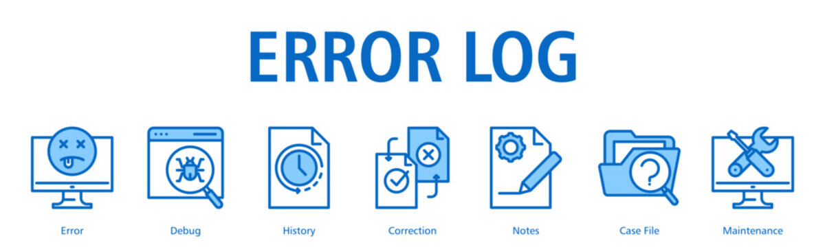 Error Log Web Banner web banner icon vector illustration