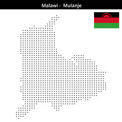 Fototapeta premium Map of Malawi region -Mulanje in small size square dots