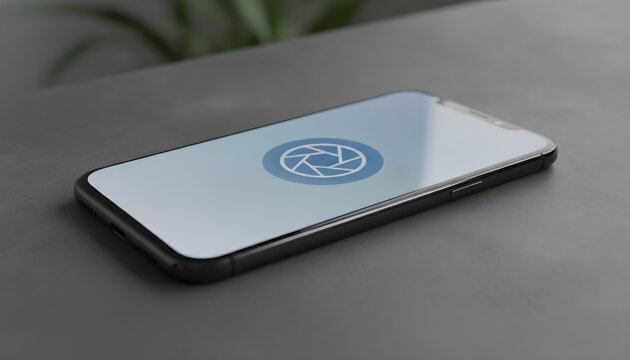Smartphone with Camera Icon Screen Background