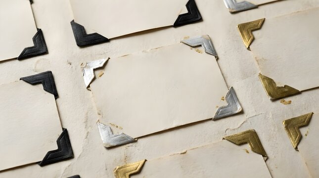Vintage Photo Corner Stickers Background Concept