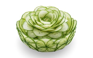 Obraz premium Elegant cucumber flower decoration for fine dining plating