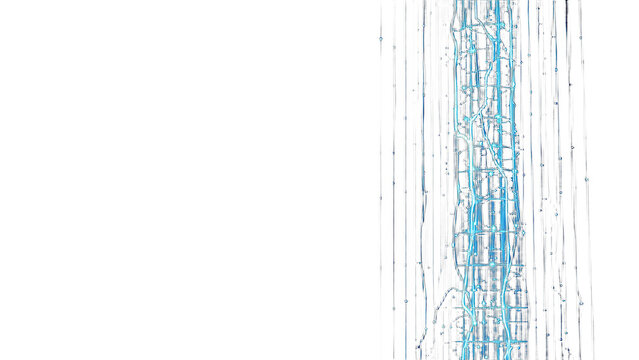 Abstract digital data stream flowing through a network tunnel