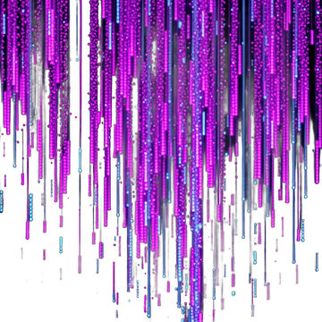 Abstract Digital Matrix Rain Background in Purple and Blue