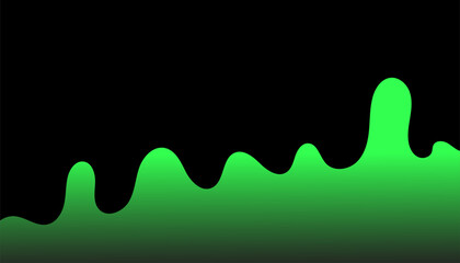 A vibrant green liquid substance with a wavy top edge rises against a solid black background creating a striking and modern visual contrast © Abdul