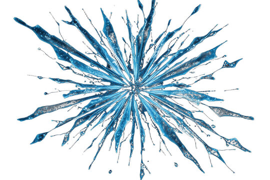 Abstract water splash star shape on black background