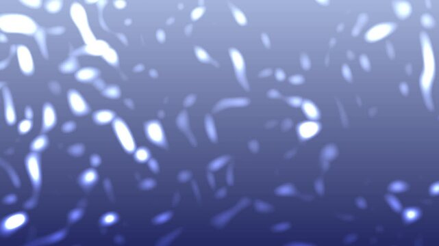 Blue background with white blurry oval shapes and multiple soft light spots, creating a bokeh pattern suitable for abstract backgrounds and graphics.