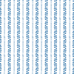 Blue Botanical Stripe Seamless Watercolor Pattern © Lora
