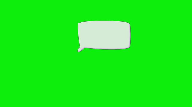 White speech bubble empty green screen chromakey background 2d animated cartoon animation scene element clip visual frame sequence theme scene element clip visual