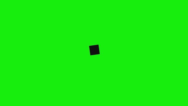 Black diamond shape on green green screen chromakey background 2d animated cartoon animation scene element clip visual frame sequence theme scene element clip visual