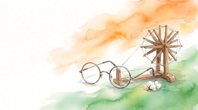 Kacamata & Charkha Abstrak
