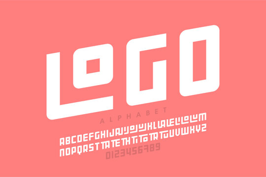 Logo. Minimalistic Font Design | Clean Alphabet & Numbers Vector

