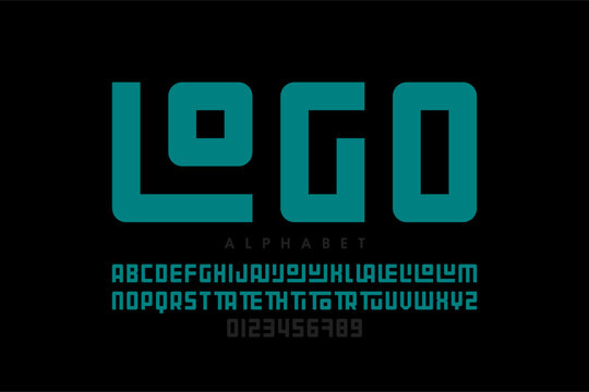 Logo. Minimalistic Font Design | Clean Alphabet & Numbers Vector

