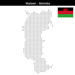 Fototapeta premium Map of Malawi region -Mzimba in small size square dots