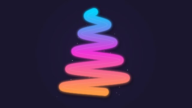 Animated Glowing Neon Spiral Tree Abstract Background Motion Graphics