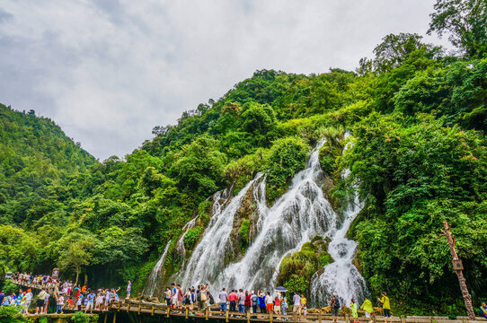 Xiaoqikong Waterfall Guizhou Qiannan Area Scenic Landscape