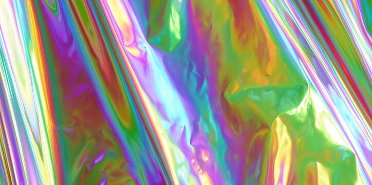 iridescent multicolored rainbow foil background 