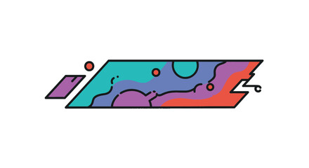 Obraz premium Colorful abstract shape design element.