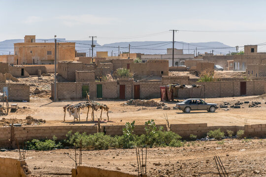 Underdeveloped residential area in Atar town, Mauritania at Sahara desert.
