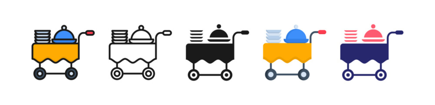 Catering Service Multiple Style Icon Set Collection. 