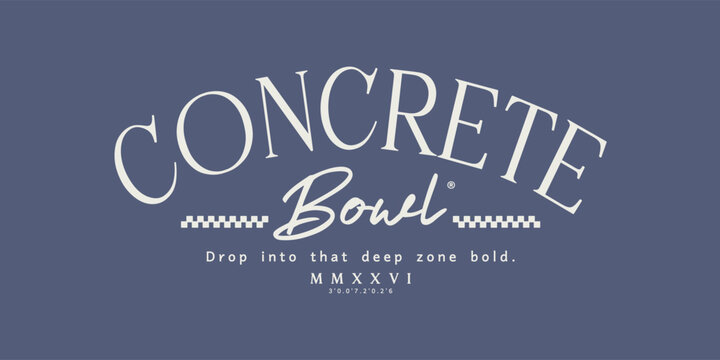Retro typography college varsity skater quote and slogan print for graphic jersey, tee, hat, t-shirt, sweatshirt, or wall art design - Vector