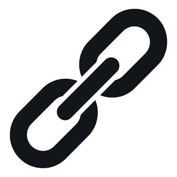Black chain link icon with white space in between  chain link symbol icon