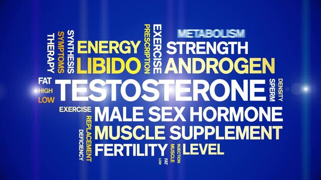 Testosterone animated word cloud-text design animation tag kinetic typography seamless loop.