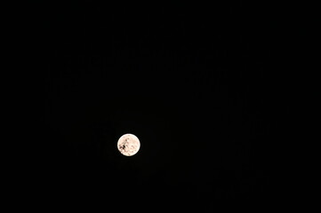 moon in the night sky, Bright full moon shining in a clear night sky. © Petra