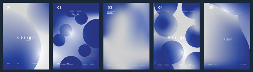 Naklejka na ściany i meble Abstract gradient poster background vector set. Modern cover templates with colorful geometric shapes and optical illusion design for social media, banner and wallpaper.