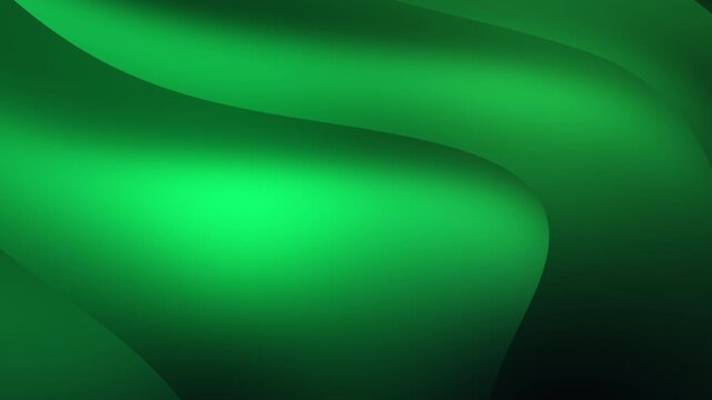 Abstract green flowing wave layers background for corporate presentations, seamless looping animation. 4K footage