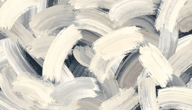 Abstract background with thick paint brush strokes in shades of cream grey and dark blue